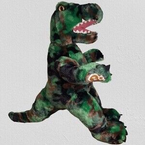 Build A Bear Workshop 17" T-Rex Dinosaur Green Camouflage Plush Camo Dino BAB